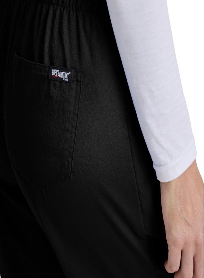 Barco Grey’s Anatomy by BARCO Classic Riley Scrub Pant for Women – Black, 5-Pocket Mid-Rise Flared Leg Bottoms with Natural Stretch, Soil Release Fabric, and Super-Soft Finish – Large, Petite Fit - Image 5